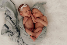 Load image into Gallery viewer, Sage | Baby Jersey Wrap &amp; Beanie Set

